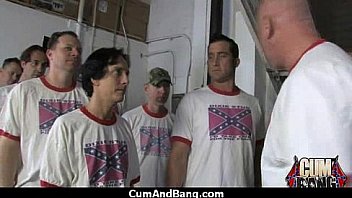 Ebony fucked by a group of white dicks in gangbang 9