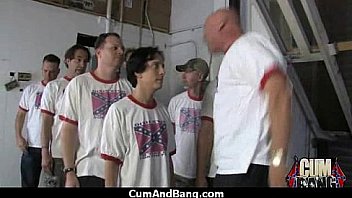 Ebony fucked by a group of white dicks in gangbang 9