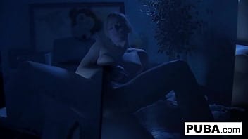 Hot blonde fucks herself