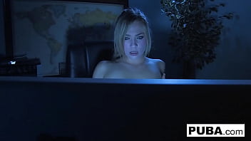 Hot blonde fucks herself