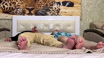 Milf helps cum when jerking off with sucking his penis