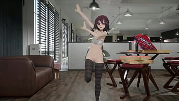 Gothic girl hentai mmd 3d undress dance soft red hair clip