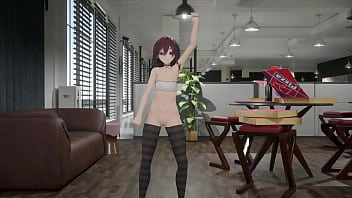 Gothic girl hentai mmd 3d undress dance soft red hair clip