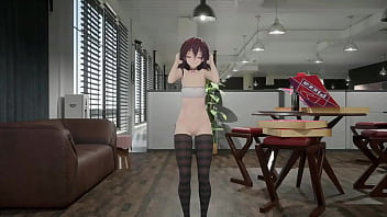 Gothic girl hentai mmd 3d undress dance soft red hair clip