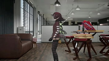 Gothic girl hentai mmd 3d undress dance soft red hair clip