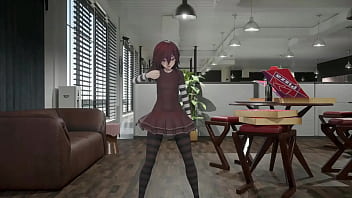 Gothic girl hentai mmd 3d undress dance soft red hair clip