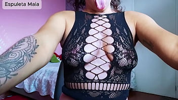 Peeking under the table and seeing the hottie in tiny panties