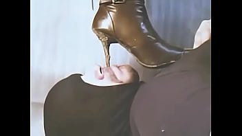 Licking clean my wife's dirty boots 1