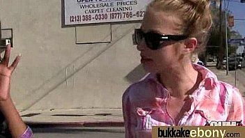 Ebony babe sucks too many white cocks 26