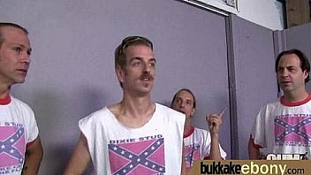 Ebony babe sucks too many white cocks 26