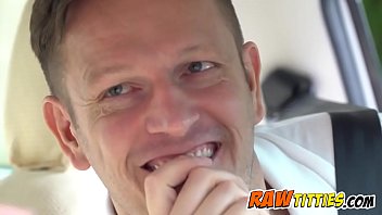 Glamorous bruenette gives a titjob and eats a dick