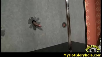Horny lady enjoys gloryhole cocksucking interracial 12