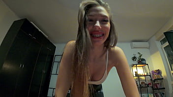 Real girlfriend is asked to suck & swallows cum