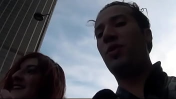 Hungry redhead slut catched up in the street fucked hard in pov