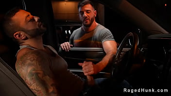 Drew Valentino Sitting In His Car And Getting Handjob From Ian Holms Through Cars Window Then They Are Rimming And Anal Fucking In Public Parking Lot thumbnail