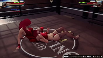 Ruby vs girlfriend {nf3d video game fighting mma femdom ring}
