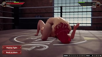 Ruby vs girlfriend {nf3d video game fighting mma femdom ring}