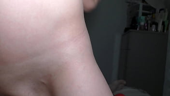 Rubber cock and milk in the mouth