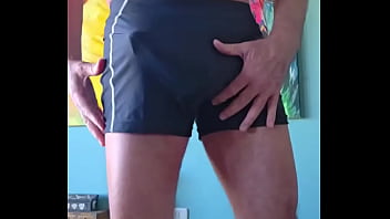 Pervy papifachero loves how these muscle alive shorts grab his cock and cum tanks woof they were supposed to be for the