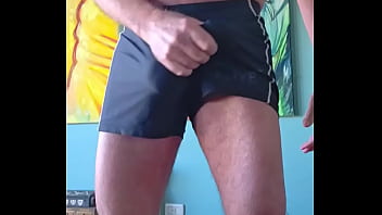 Pervy papifachero loves how these muscle alive shorts grab his cock and cum tanks woof they were supposed to be for the