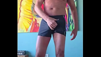 Pervy papifachero loves how these muscle alive shorts grab his cock and cum tanks woof they were supposed to be for the