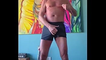 Pervy papifachero loves how these muscle alive shorts grab his cock and cum tanks woof they were supposed to be for the