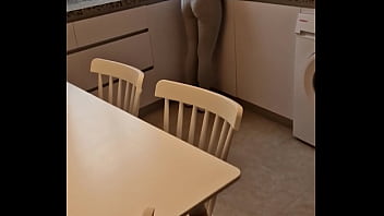 Spanish girl fucking and sucking in the kitchen blowjob pussy fuck big ass slut redhead