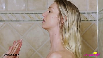 Dreamy golden haired beauty enjoyed a sensual bath