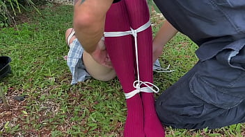 I love caressing outdoor dirty socks on her