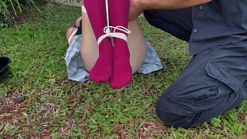 I love caressing outdoor dirty socks on her