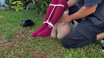 I love caressing outdoor dirty socks on her