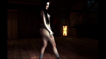 Shy horny nezuko teases you with her young body to warm each other at night