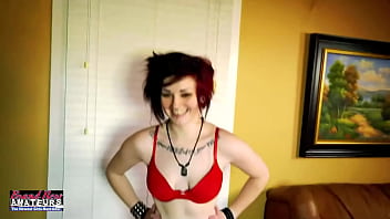 Marci spreads her light skin legs & lets that guy to vibe her cunt