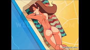 Guy got excited massaging hot milf with suntan lotion Guy got excited massaging hot milf with suntan lotion