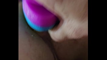 Rainbow dildo anal