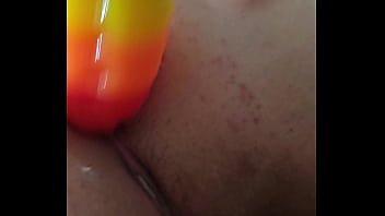 Rainbow dildo anal
