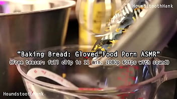 Baking gloved food porn asmr