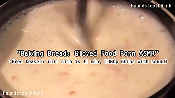 Baking gloved food porn asmr
