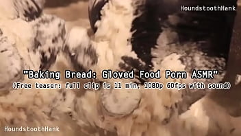 Baking gloved food porn asmr