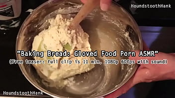 Baking gloved food porn asmr