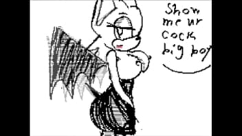Rouge the bat shows her big boobs