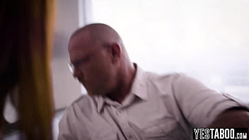 Horny mature stepdad pounds his stepsons redhead petite wife hardcore