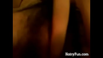 Hairy pussy getting rubbed close up