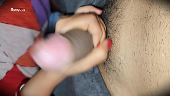 Stepmom giving me handjob for the first time i controlled my cum