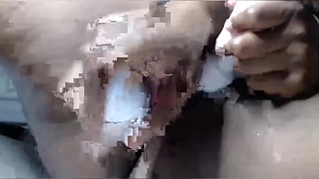 Sexy ebony with pierced nipple rubs her big pussy lips hard with vibrator