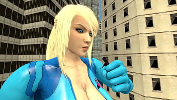 Giantess samus eats random women