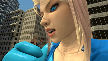 Giantess samus eats random women