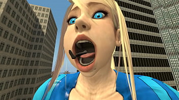Giantess samus eats random women