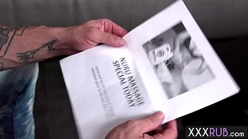 Hot babe sucks a guys big thing