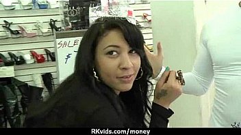 Tight teen fucks a man in front of the camera for cash 4